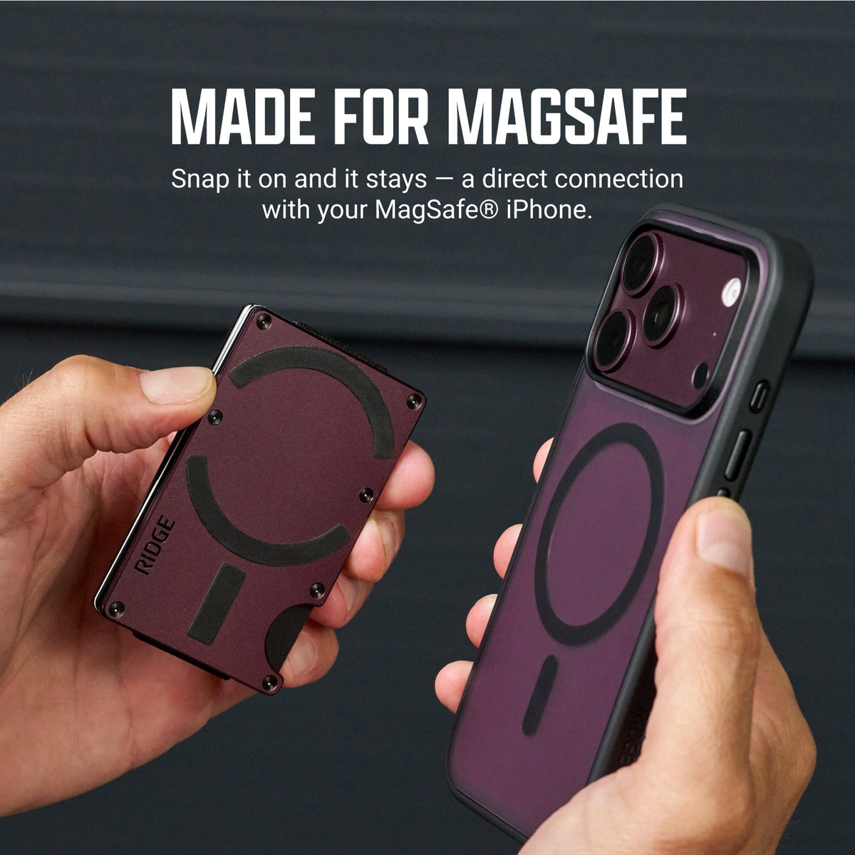 Ridge Wallet for MagSafe - Burgundy