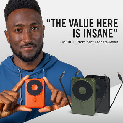 Ridge Power Bank - 10k mAh - Matte Black