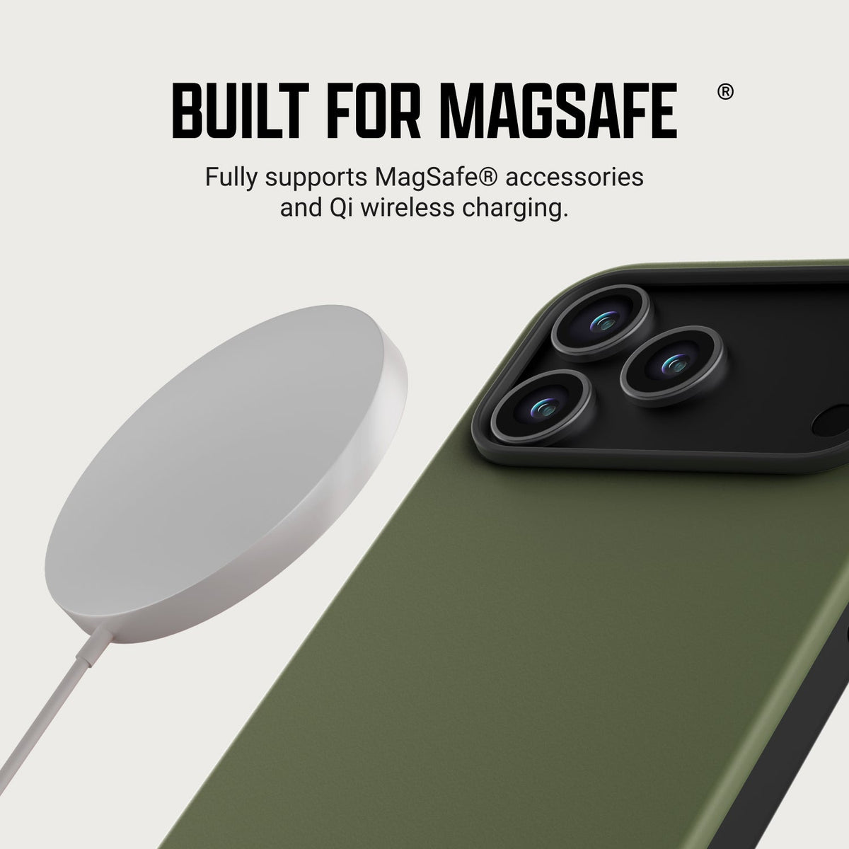 Ridge Everyday Charging Kit - iPhone 18 Pro - Matte Olive — case infographic 1