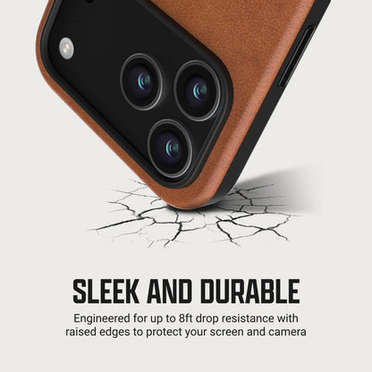 Ridge Everyday Charging Kit - iPhone 18 Pro Max - Tobacco Brown Leather — case infographic 2
