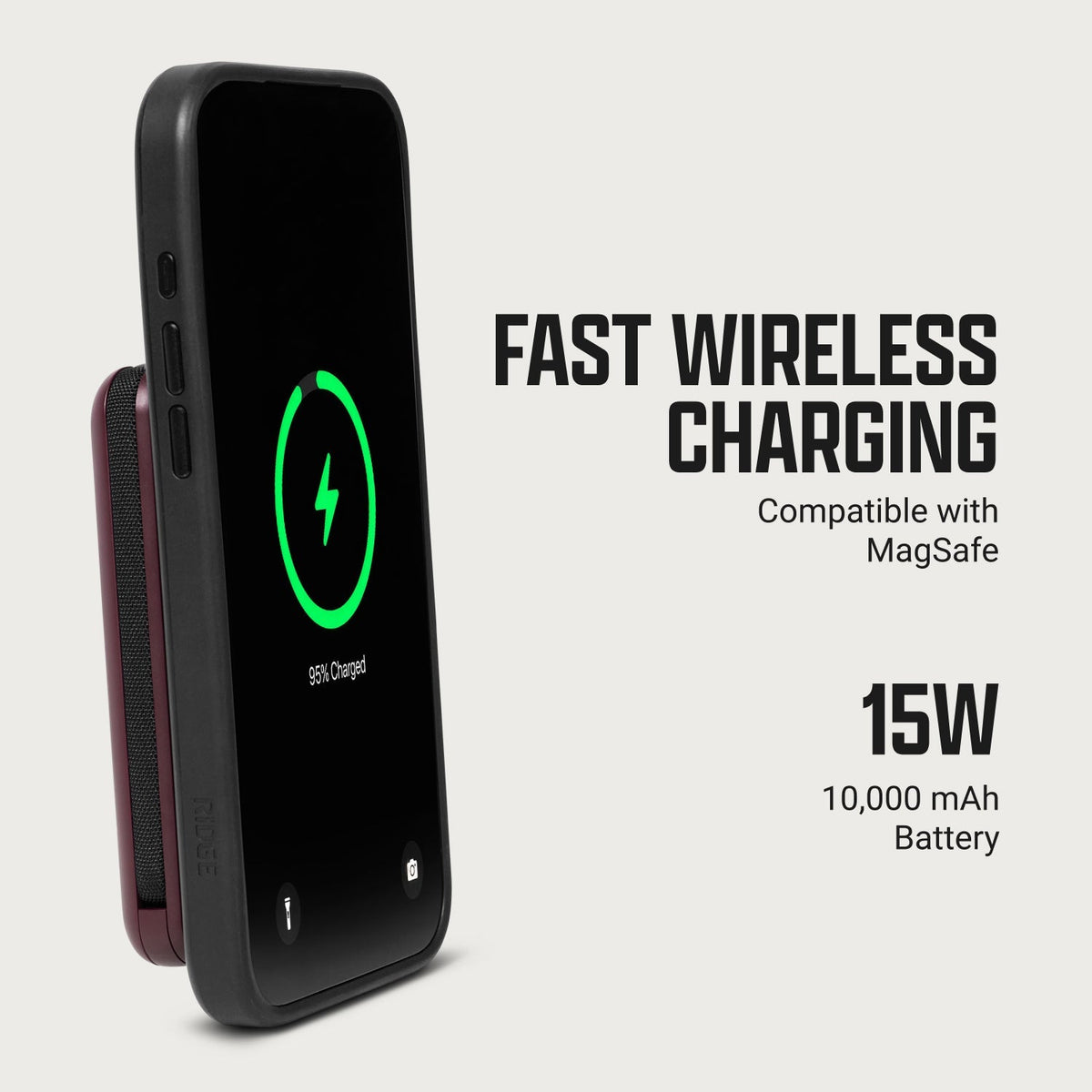 Ridge Power Bank - 10k mAh - Burgundy