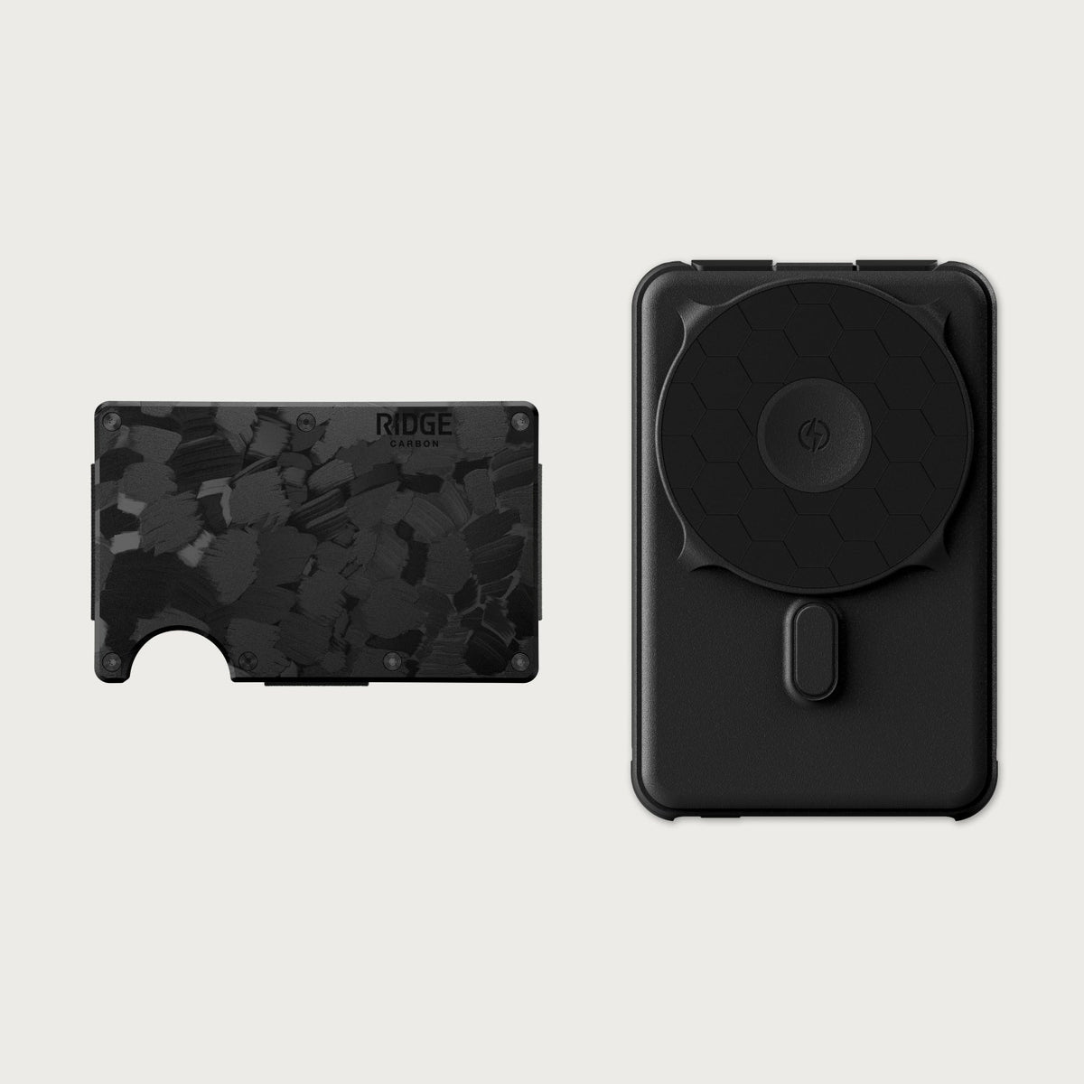 Ridge Wallet + Power Bank - Forged Carbon + Matte Black — image 1